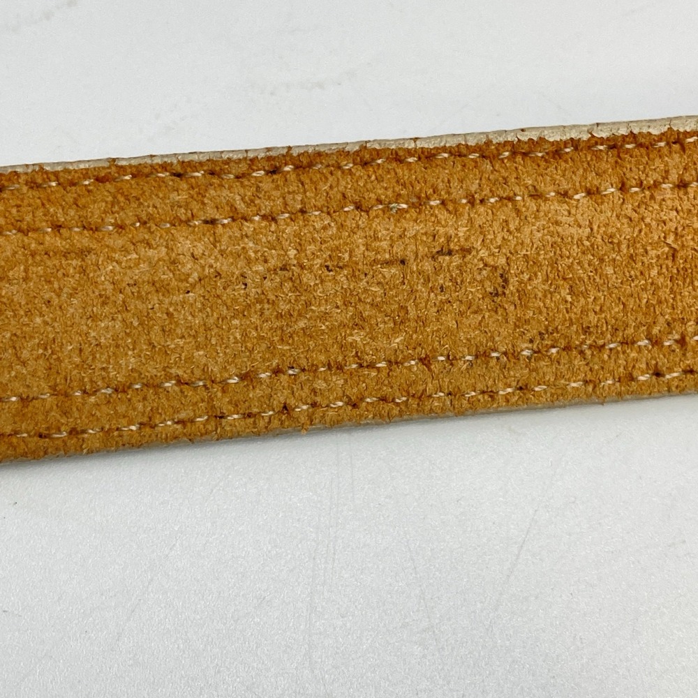 Vintage Southwest Style Belt Engraved Buckle Rainbow Woven Fabric Beige Leather - Picture 11 of 11